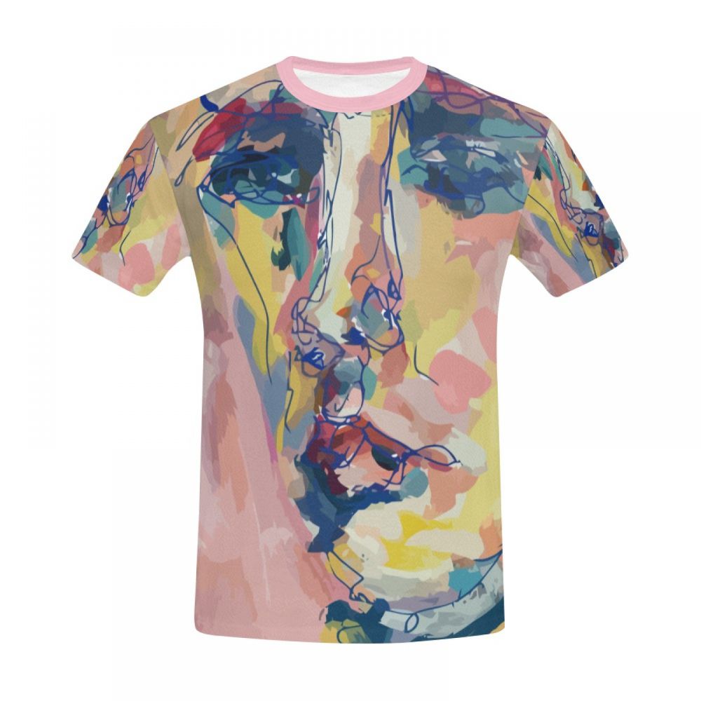 Tee-shirt Court Art Numérique Dame Rose Hommes