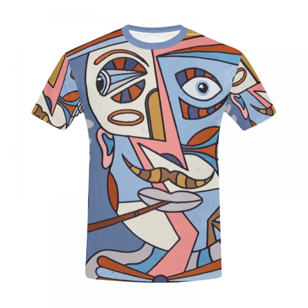 Tee-shirt Court Tuyau D'art Abstrait Hommes