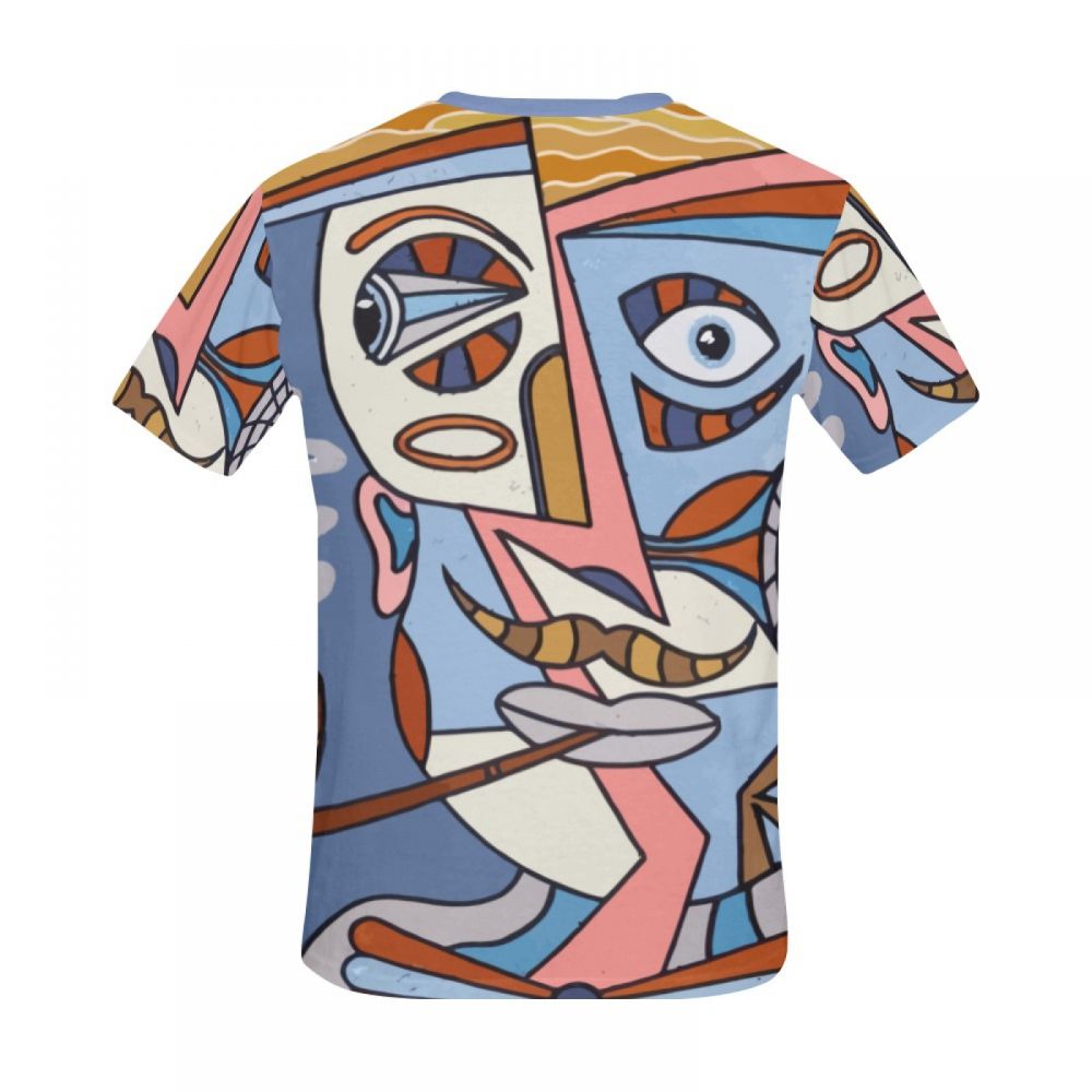 Tee-shirt Court Tuyau D'art Abstrait Hommes