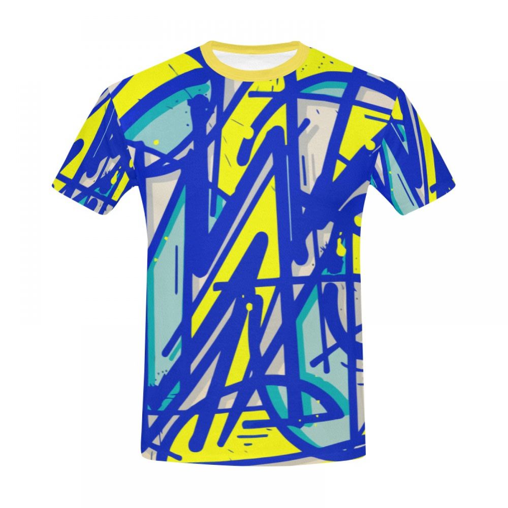 Tee-shirt Court Module D'extrusion D'art Abstrait Hommes