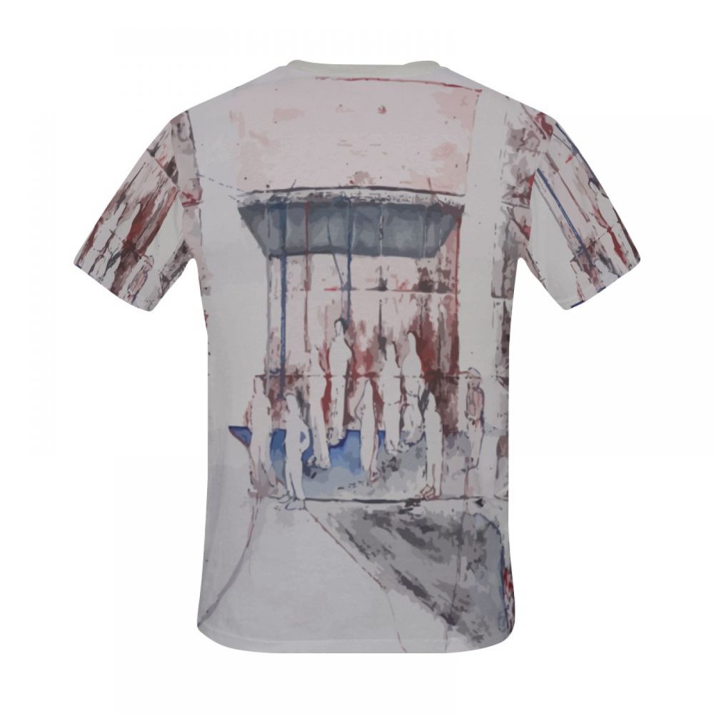 Tee-shirt Court Cage D'art De Personnes Hommes