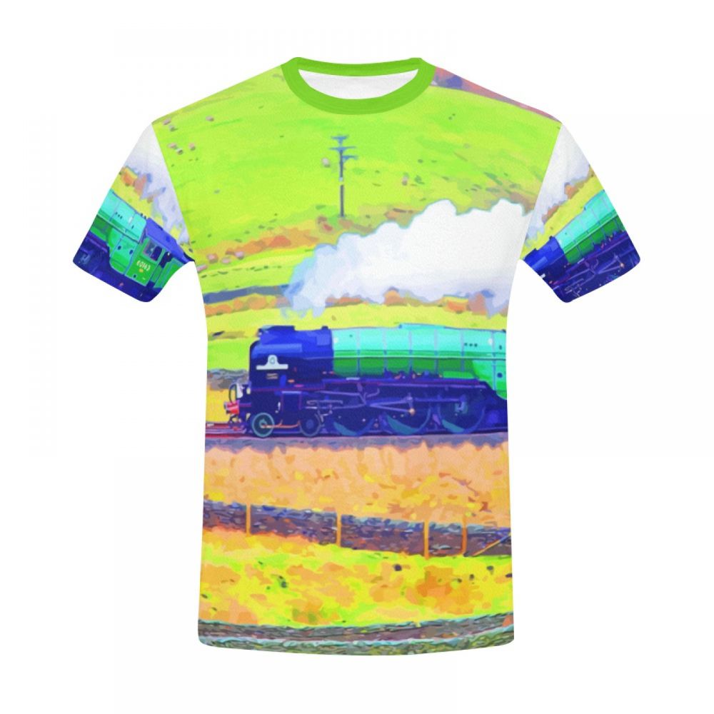 Tee-shirt Court Paysage Art Train Pastorale Hommes