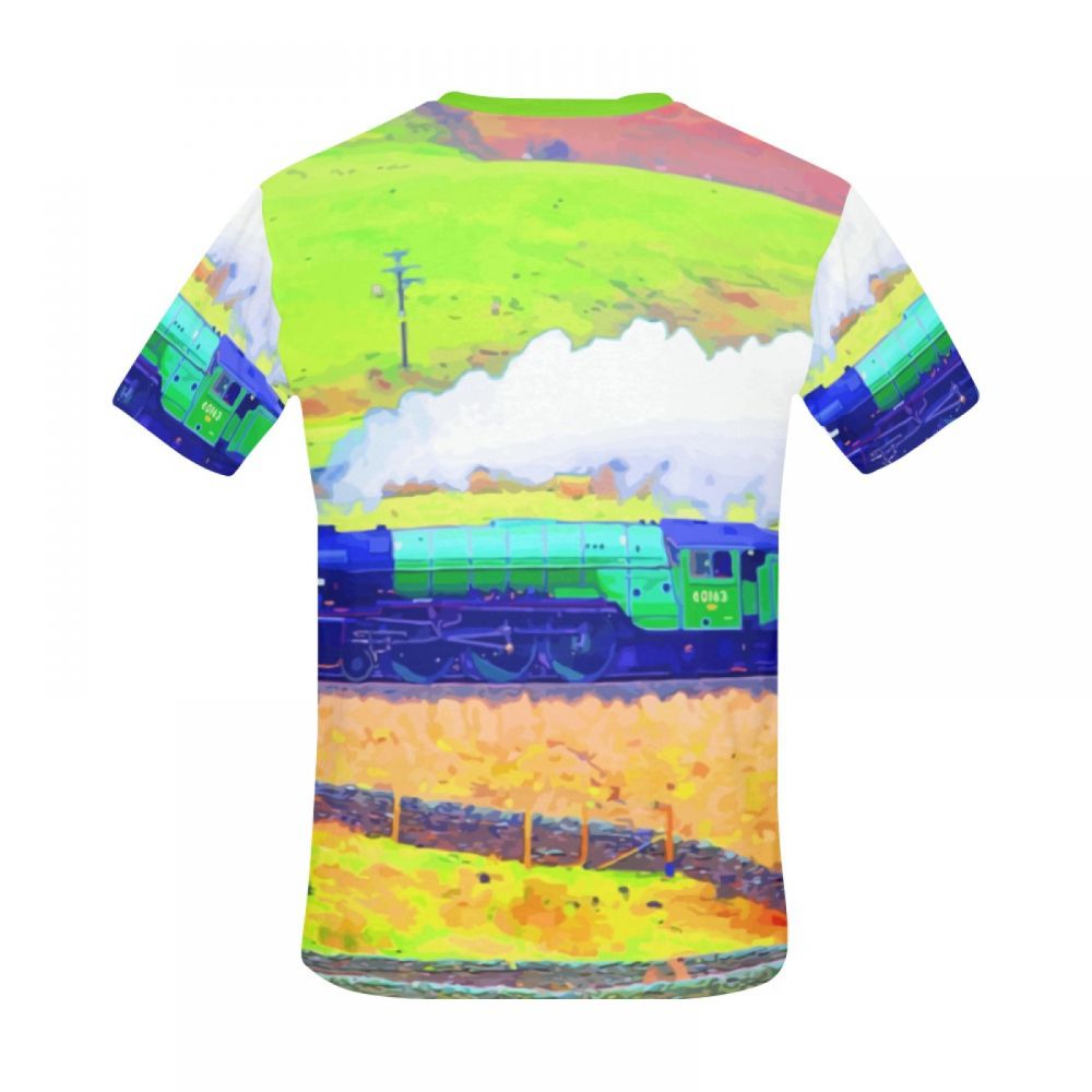 Tee-shirt Court Paysage Art Train Pastorale Hommes