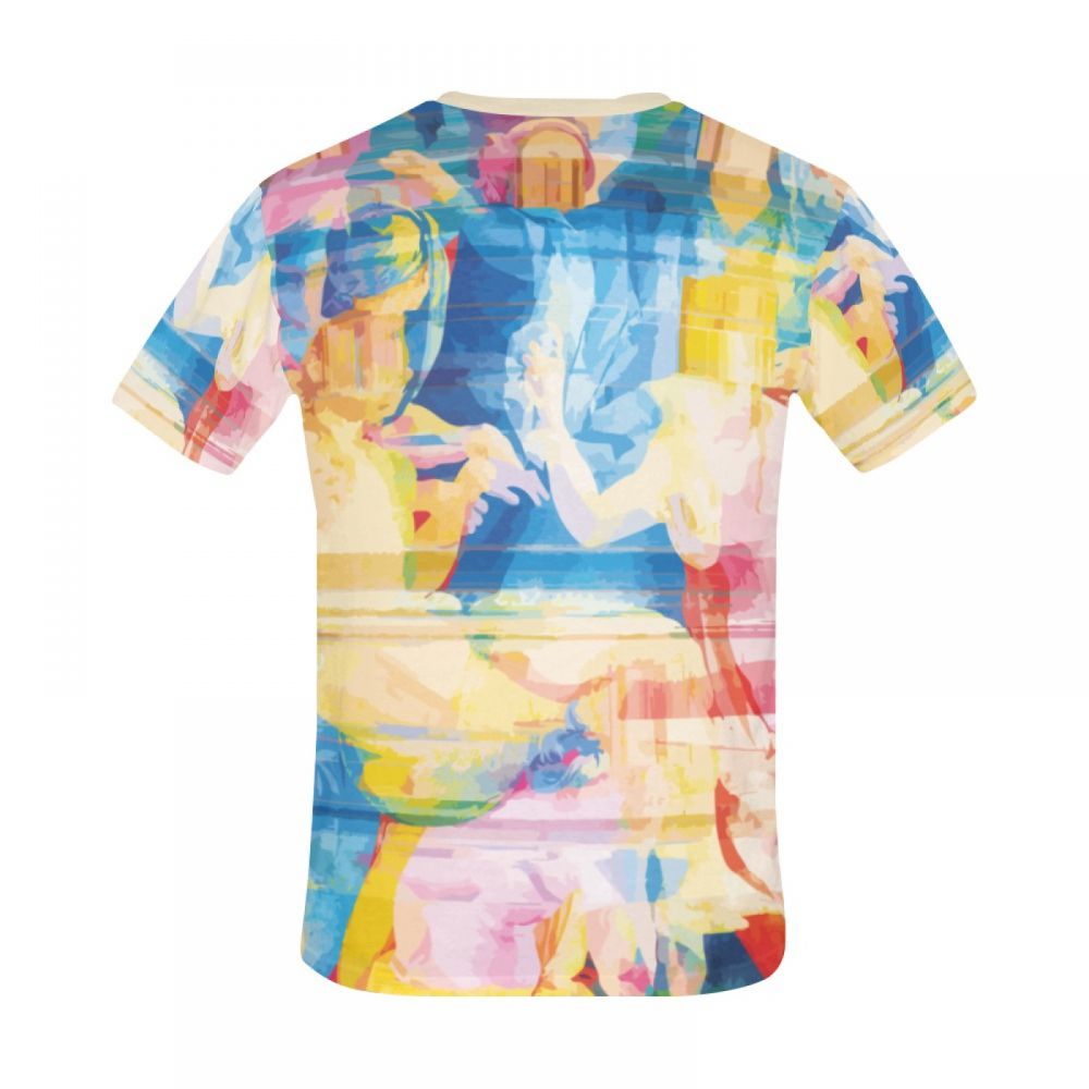 Tee-shirt Court Glitch Numérique D'art Hommes