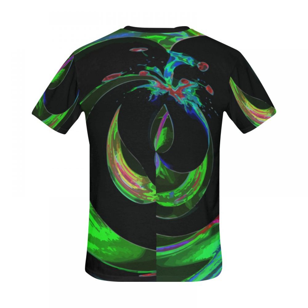 Tee-shirt Court Art Digital Goutte D'eau Verte Hommes