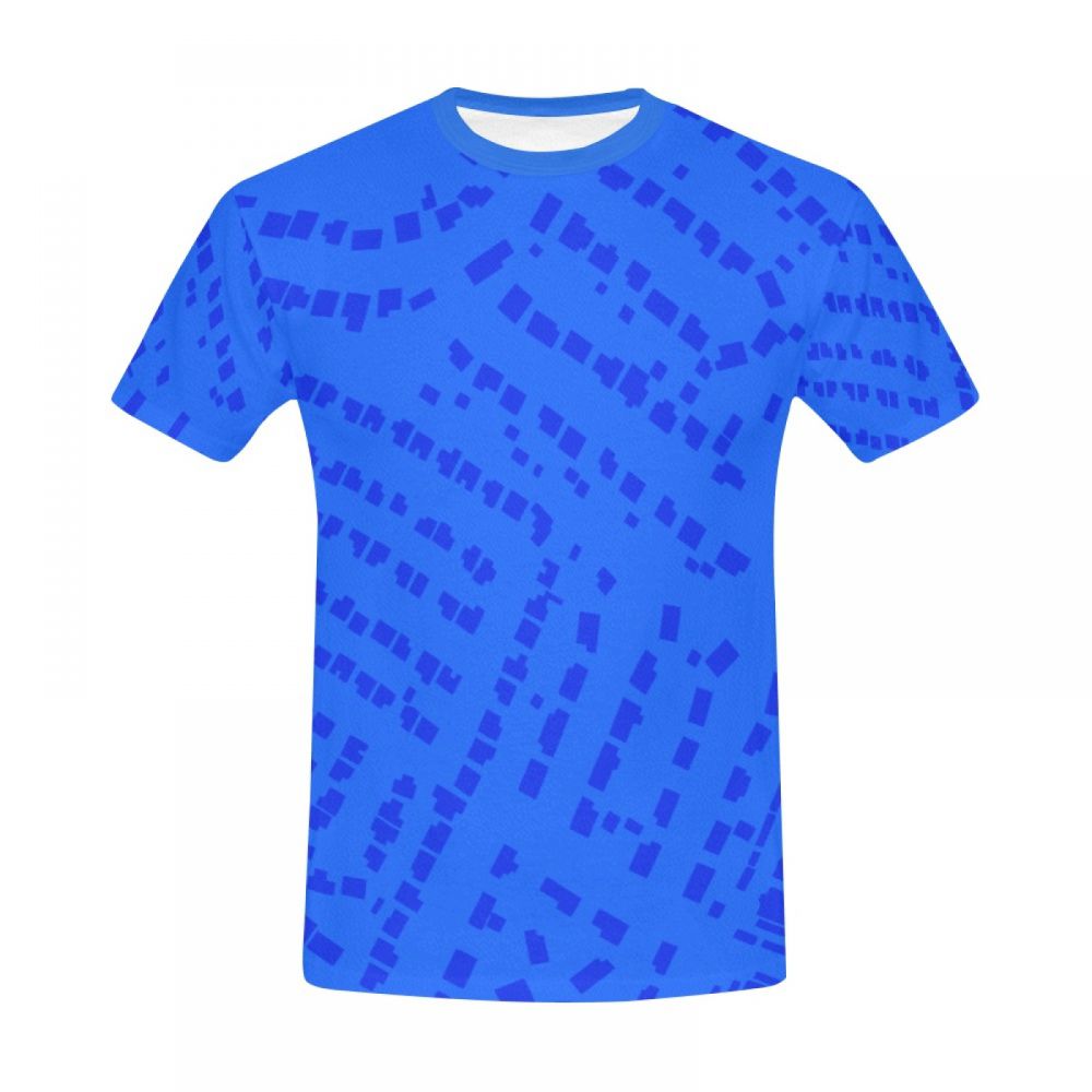 Tee-shirt Court Art Numérique Taches Bleues Hommes