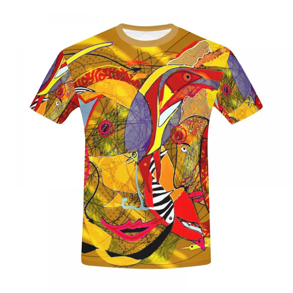 Tee-shirt Court Chant De Poisson D'art Hommes