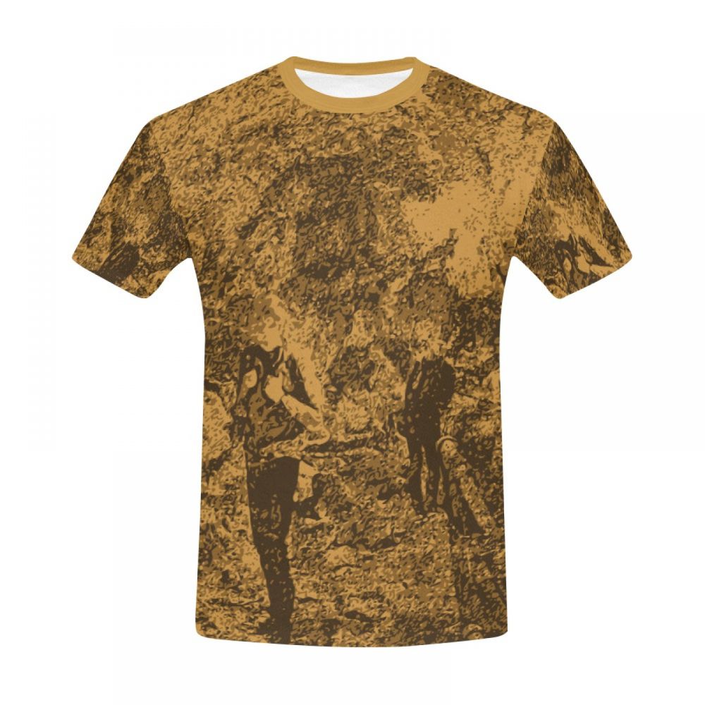 Tee-shirt Court Art Digital Hommes Bruns Hommes