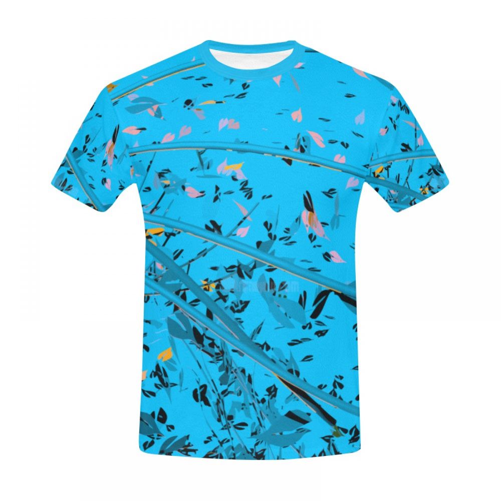 Tee-shirt Court Arbre Art Feuille Oiseau Hommes