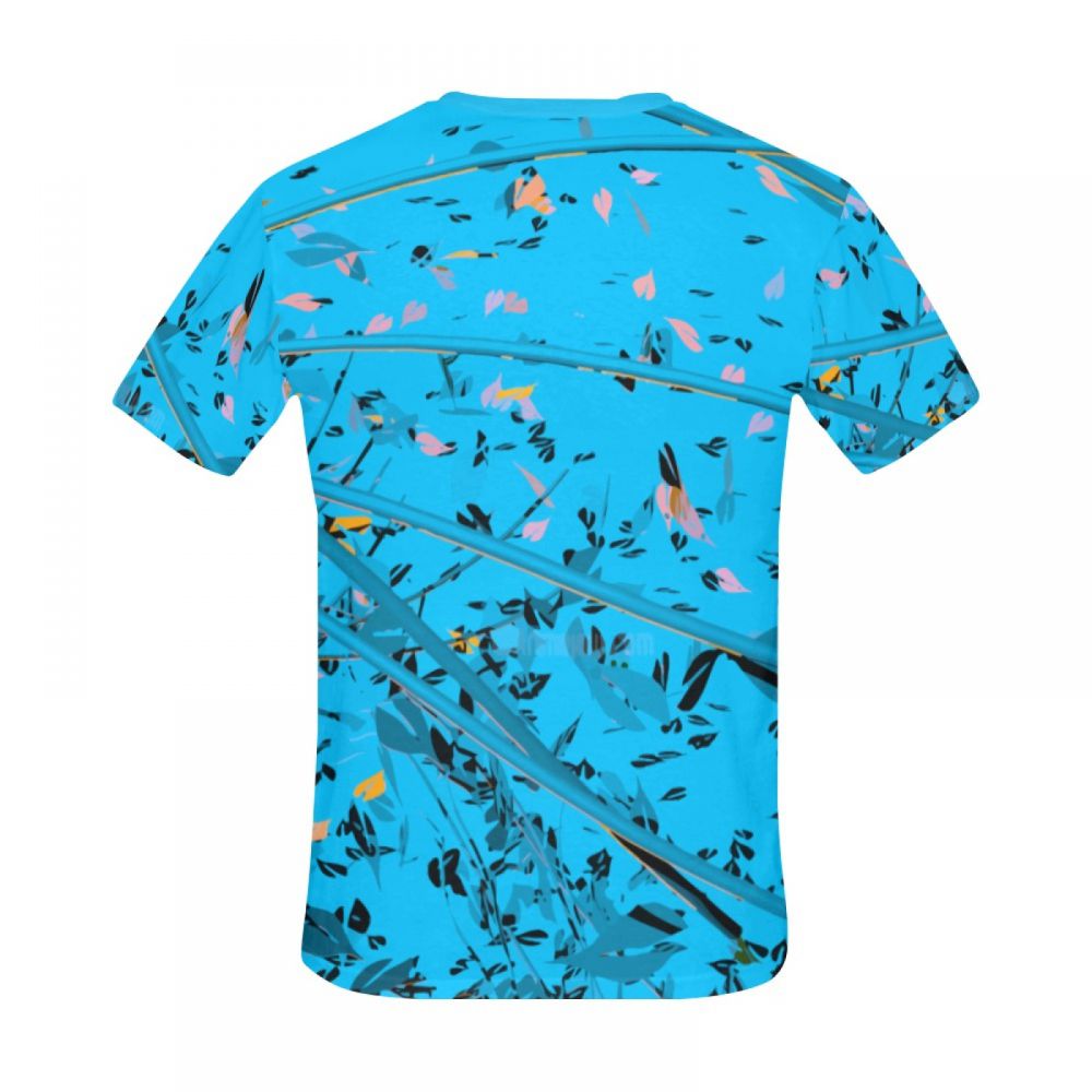 Tee-shirt Court Arbre Art Feuille Oiseau Hommes