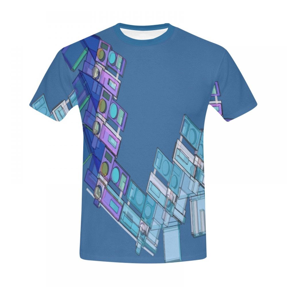 Tee-shirt Court Modélisation 3d Art Géométrique Hommes