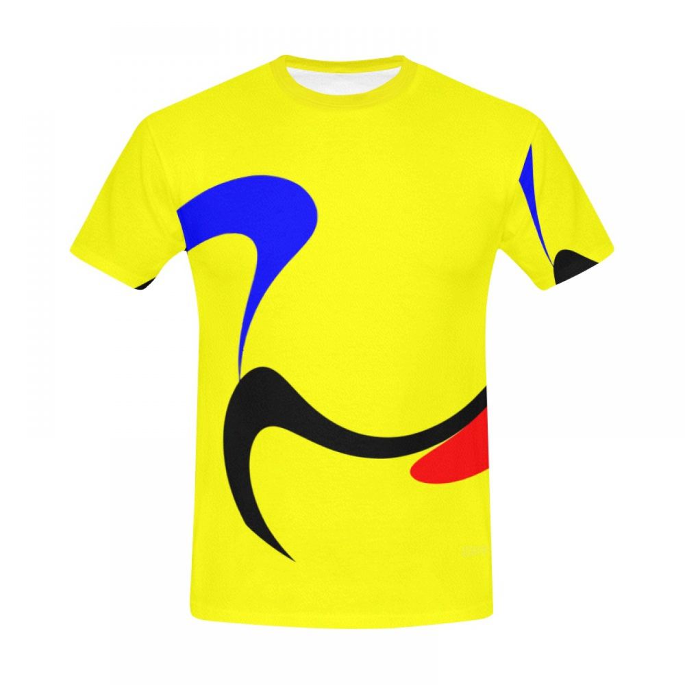 Tee-shirt Court Art Numérique Jaune Hommes