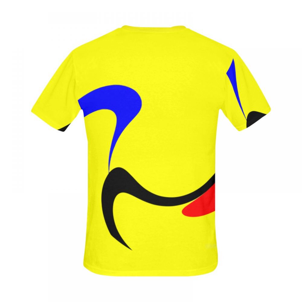 Tee-shirt Court Art Numérique Jaune Hommes