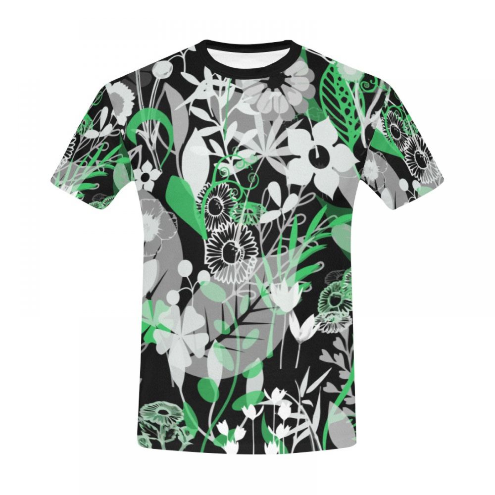 Tee-shirt Court Composition Florale Artistique Hommes