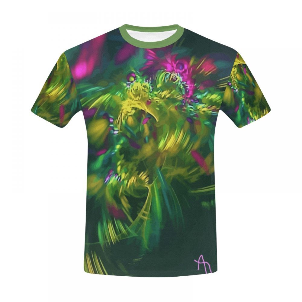 Tee-shirt Court Fleur D'art Abstrait Hommes