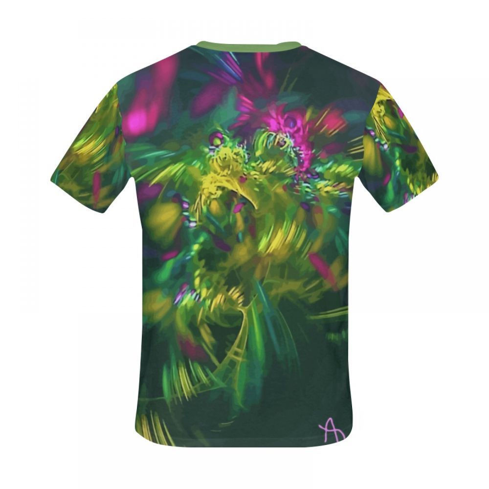 Tee-shirt Court Fleur D'art Abstrait Hommes