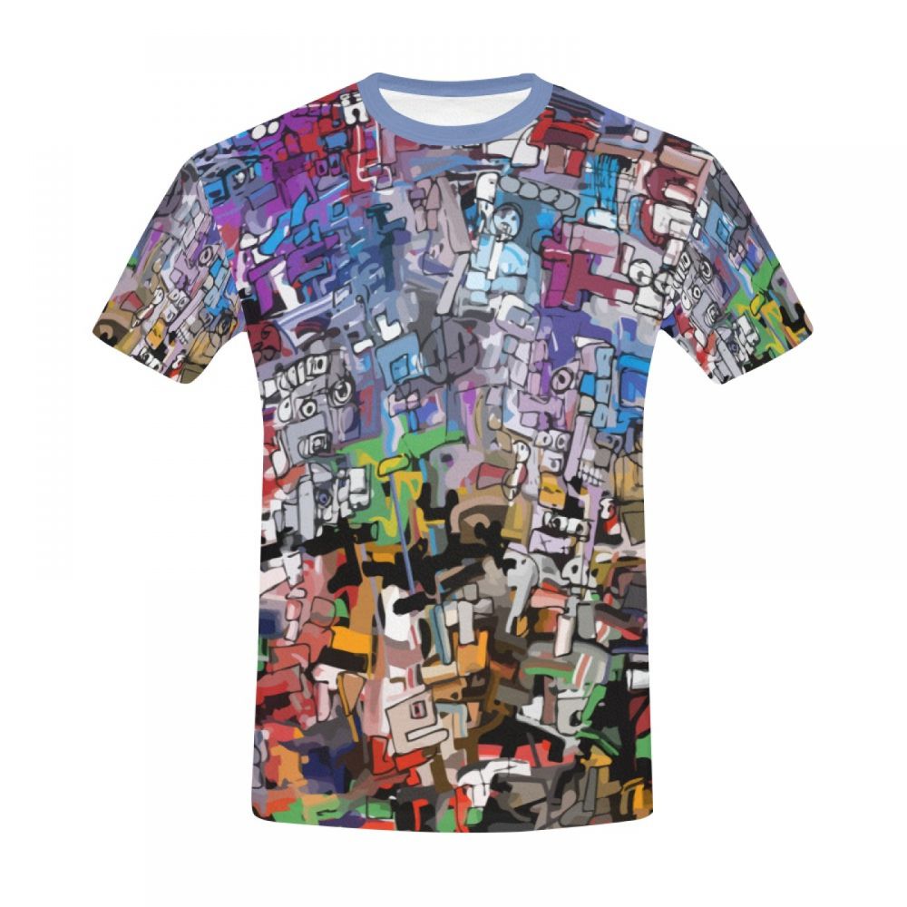 Tee-shirt Court Art Abstrait Coloré Hommes