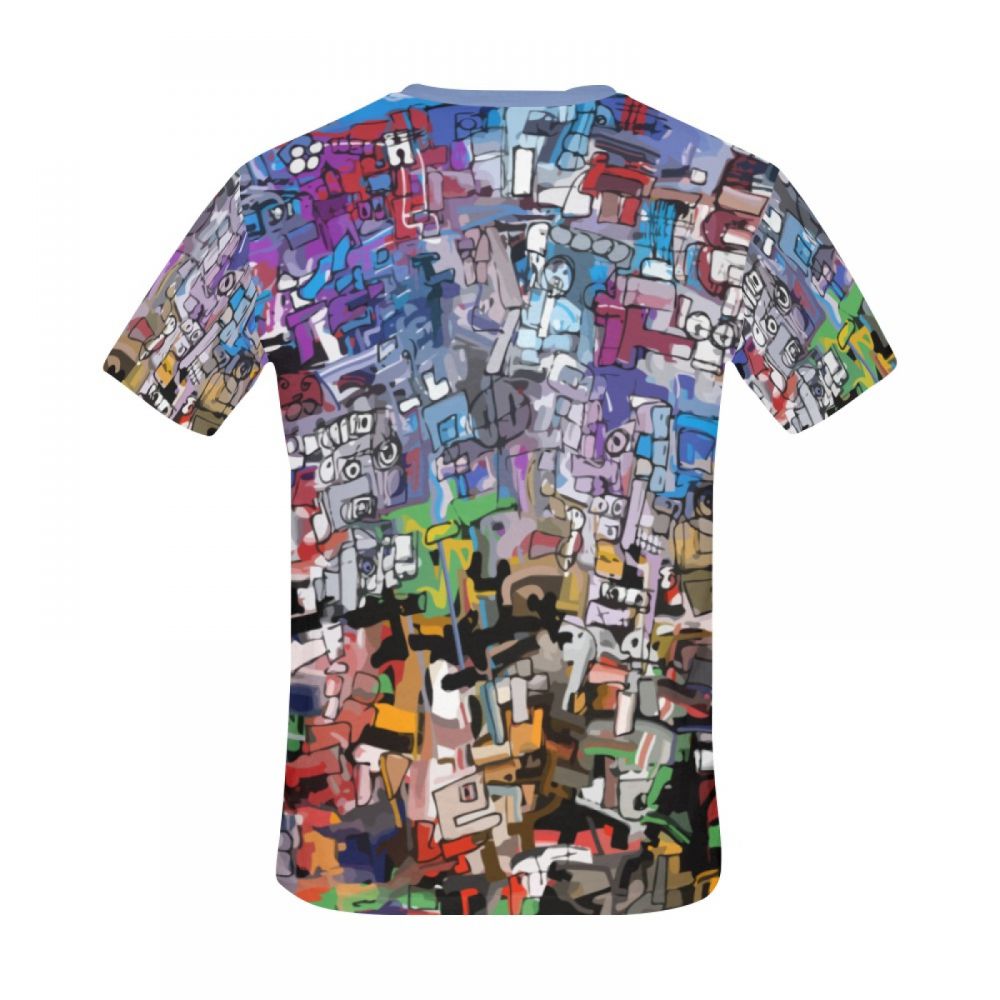 Tee-shirt Court Art Abstrait Coloré Hommes