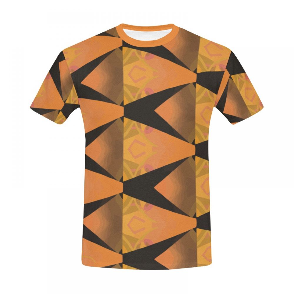 Tee-shirt Court Art Abstrait Orange Hommes