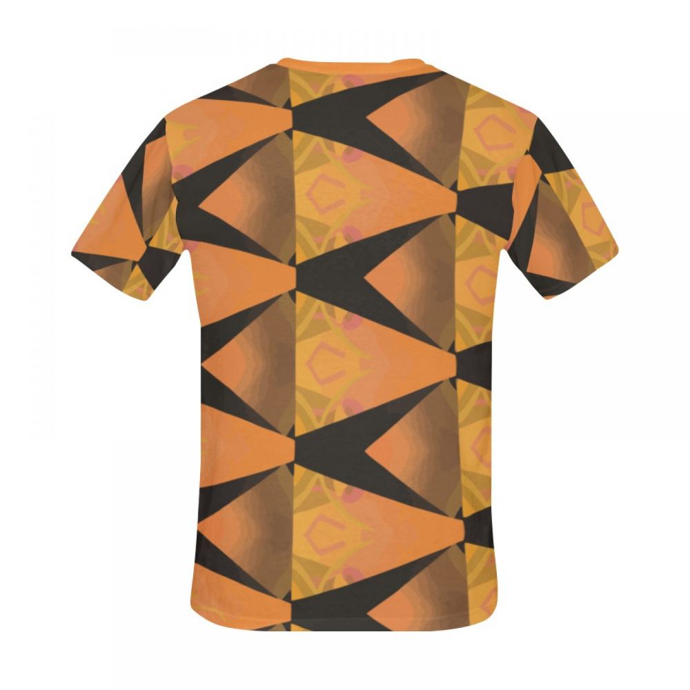 Tee-shirt Court Art Abstrait Orange Hommes