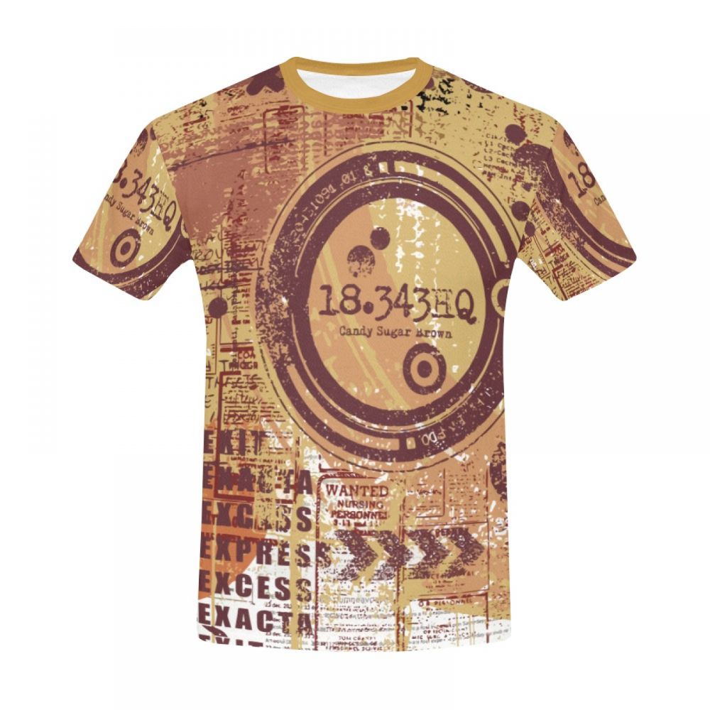 Tee-shirt Court Art Conceptuel Candy Sugar Brown Hommes