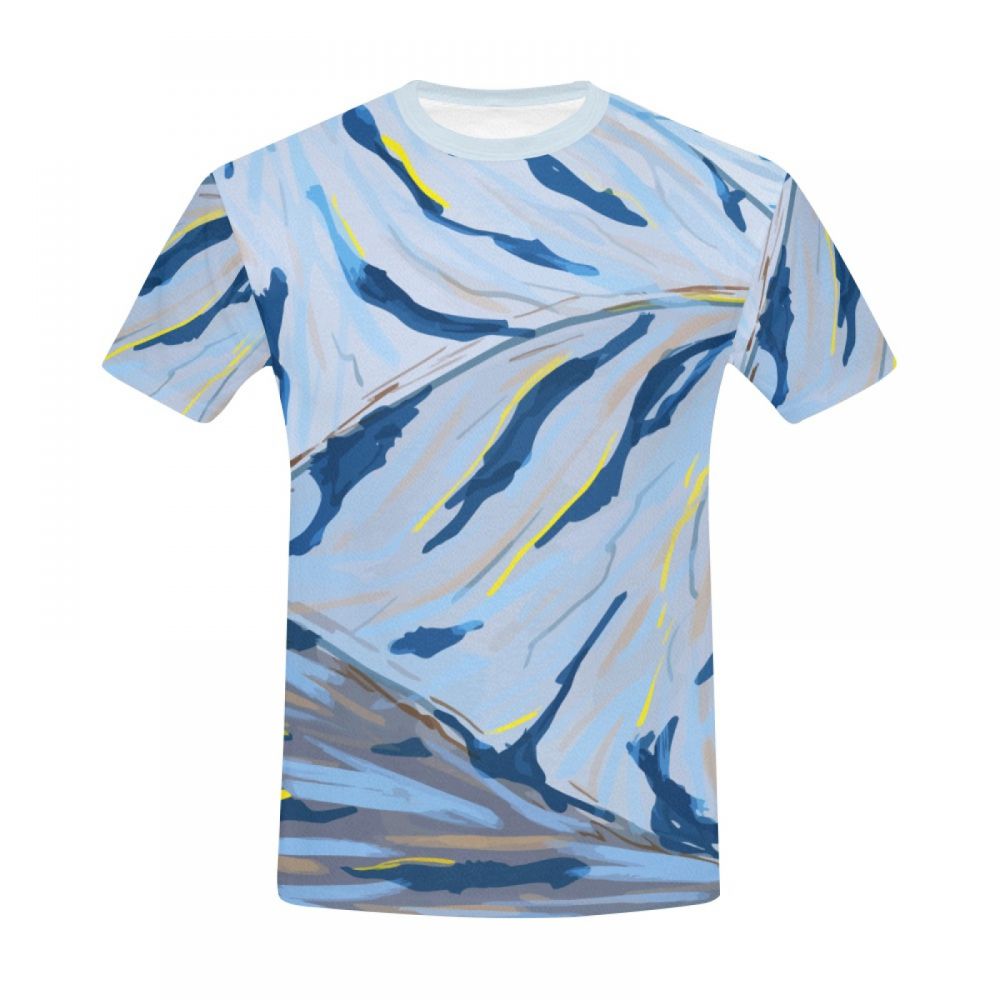 Tee-shirt Court Artistique Couleur Flux D'eau Hommes