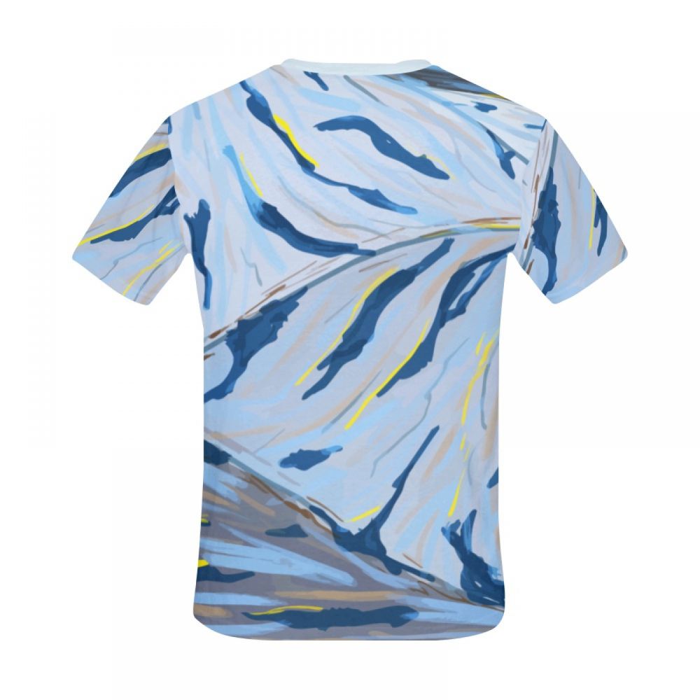 Tee-shirt Court Artistique Couleur Flux D'eau Hommes