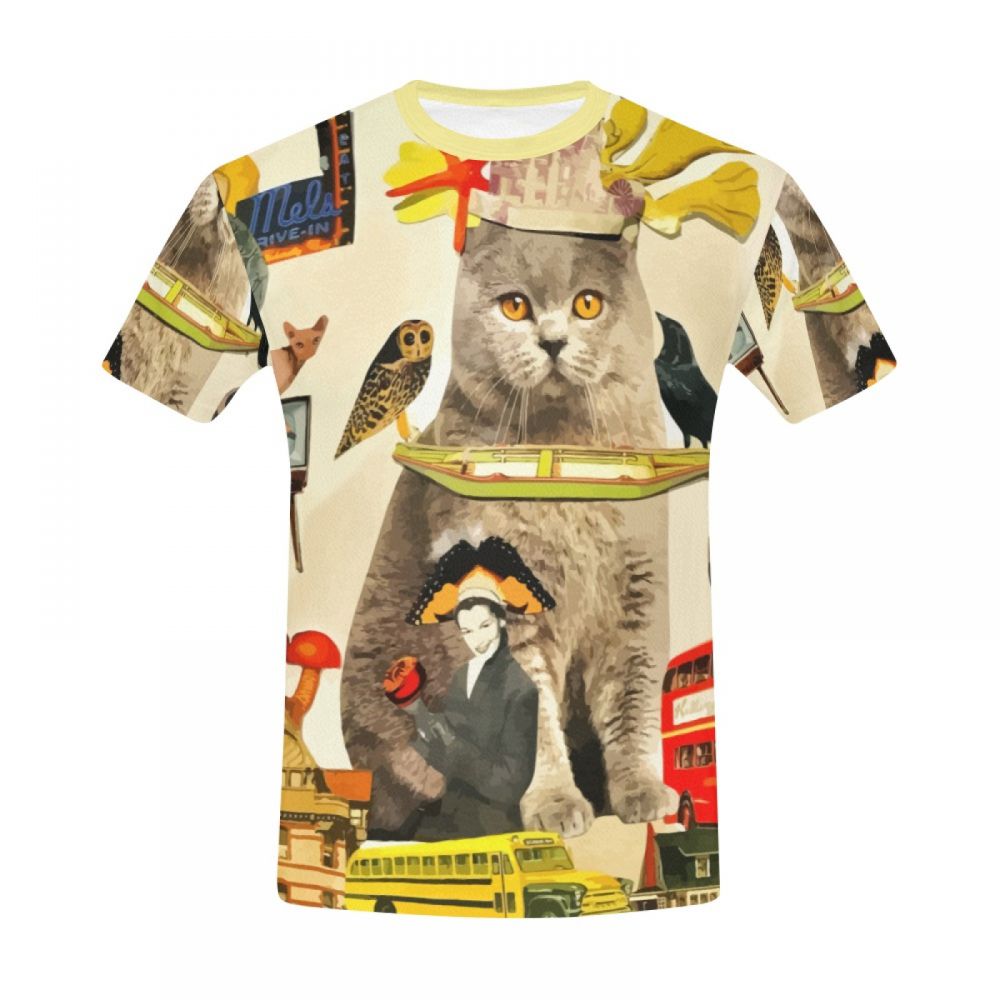 Tee-shirt Court Art Crazy Animals Chat Roi Hommes