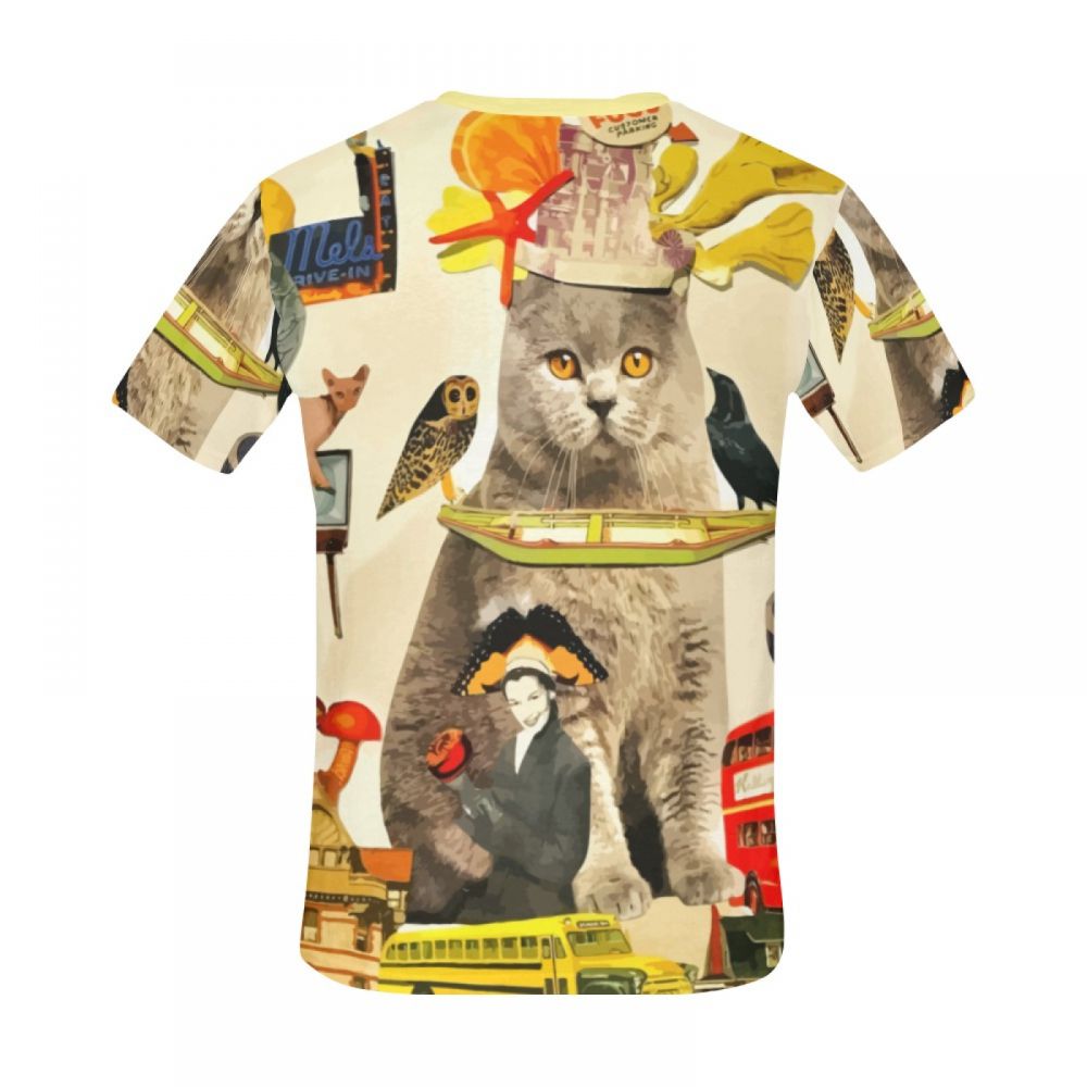 Tee-shirt Court Art Crazy Animals Chat Roi Hommes