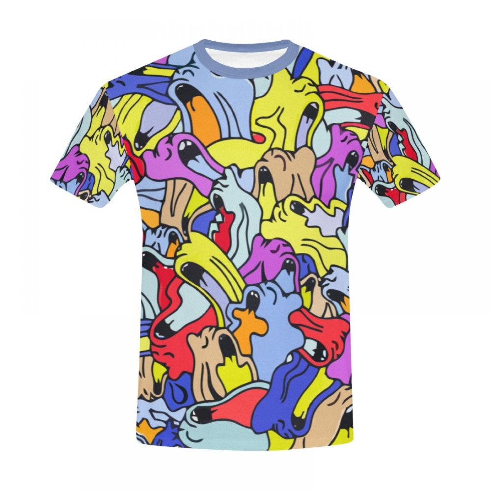 Tee-shirt Court Saturation Des Couleurs Abstraites Hommes