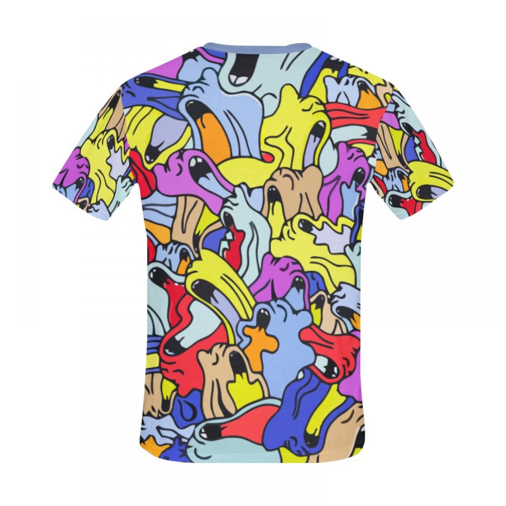 Tee-shirt Court Saturation Des Couleurs Abstraites Hommes