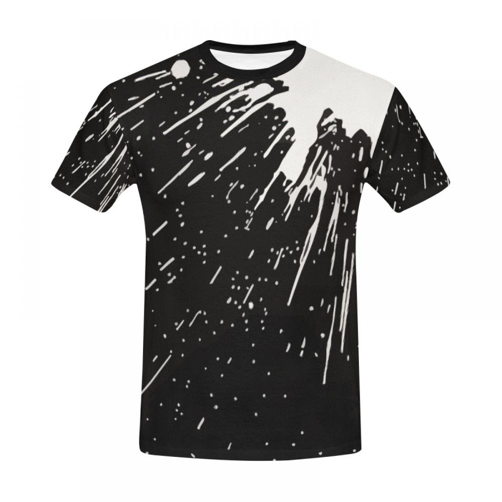 Tee-shirt Court Art Abstrait Graffiti Noir Et Blanc Hommes