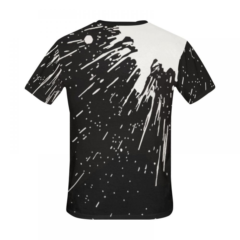 Tee-shirt Court Art Abstrait Graffiti Noir Et Blanc Hommes