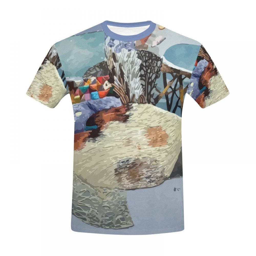 Tee-shirt Court Art Campagne Givre Et Soleil Hommes