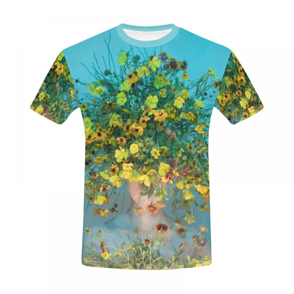 Tee-shirt Court Serre-tête Femme Art Surréaliste Fleurs Hommes