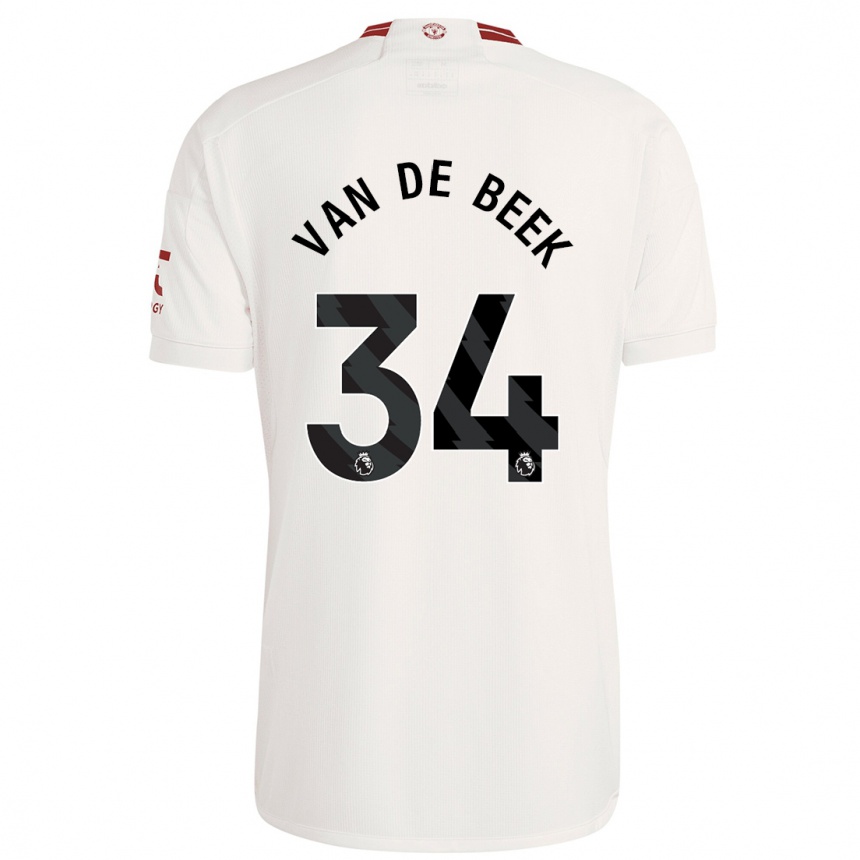 Enfant Football Maillot Donny Van De Beek #34 Blanc Troisieme 2023/24