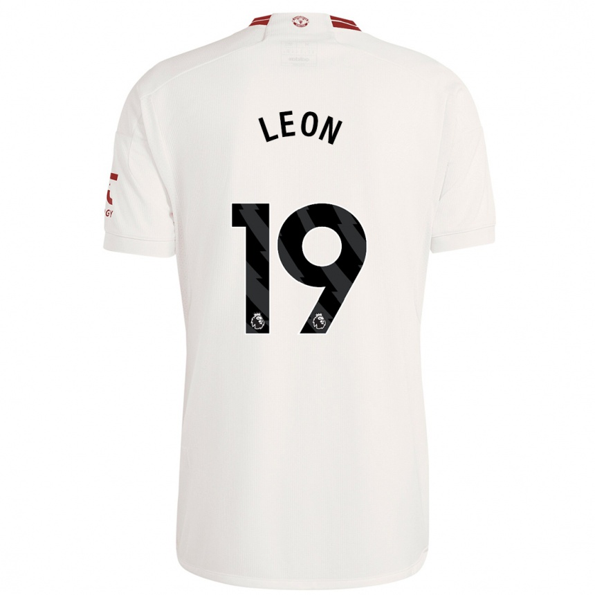 Enfant Football Maillot Adriana Leon #19 Blanc Troisieme 2023/24