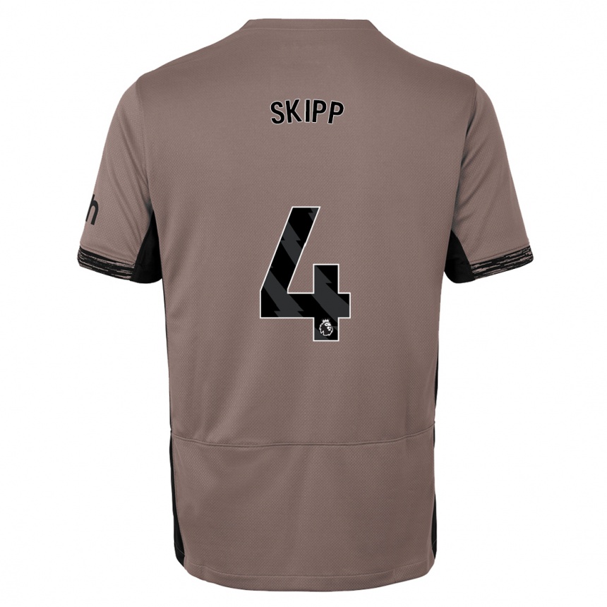 Enfant Football Maillot Oliver Skipp #4 Beige Foncé Troisieme 2023/24