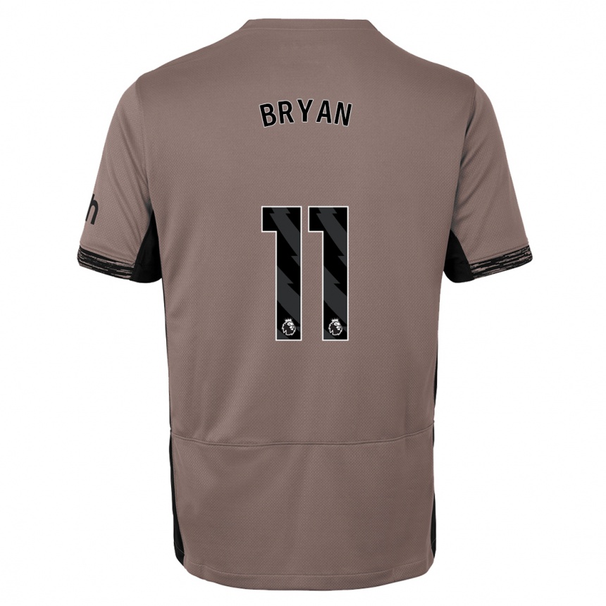 Enfant Football Maillot Bryan Gil #11 Beige Foncé Troisieme 2023/24