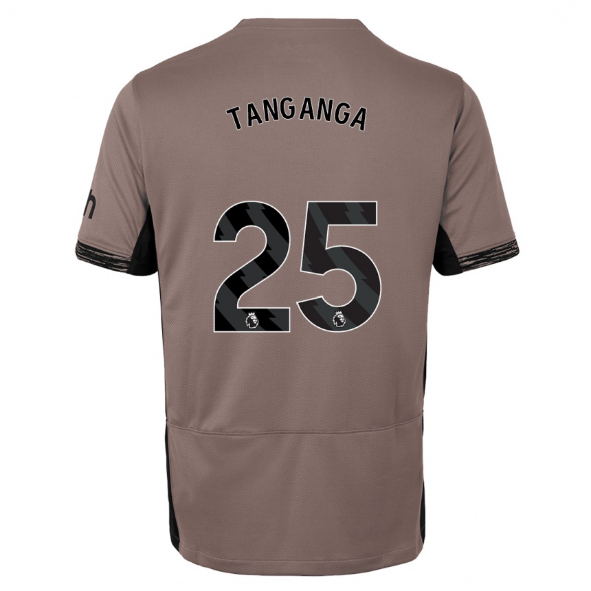 Enfant Football Maillot Japhet Tanganga #25 Beige Foncé Troisieme 2023/24