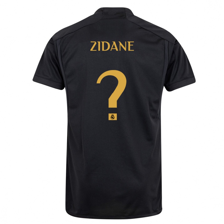 Enfant Football Maillot Elyaz Zidane #0 Noir Troisieme 2023/24