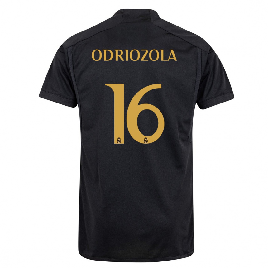 Enfant Football Maillot Alvaro Odriozola #16 Noir Troisieme 2023/24