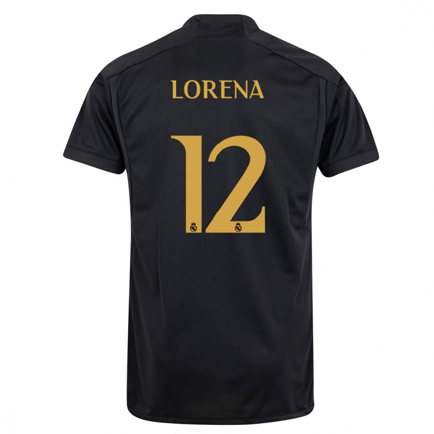 Enfant Football Maillot Lorena Navarro #12 Noir Troisieme 2023/24