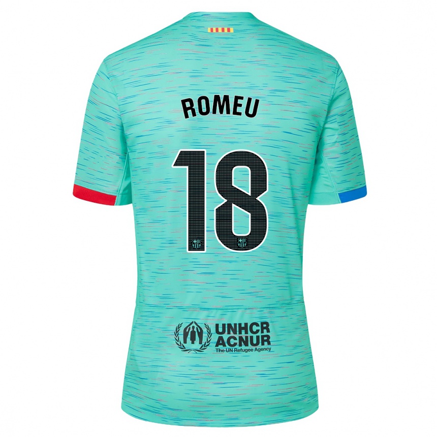 Enfant Football Maillot Oriol Romeu #18 Aqua Clair Troisieme 2023/24