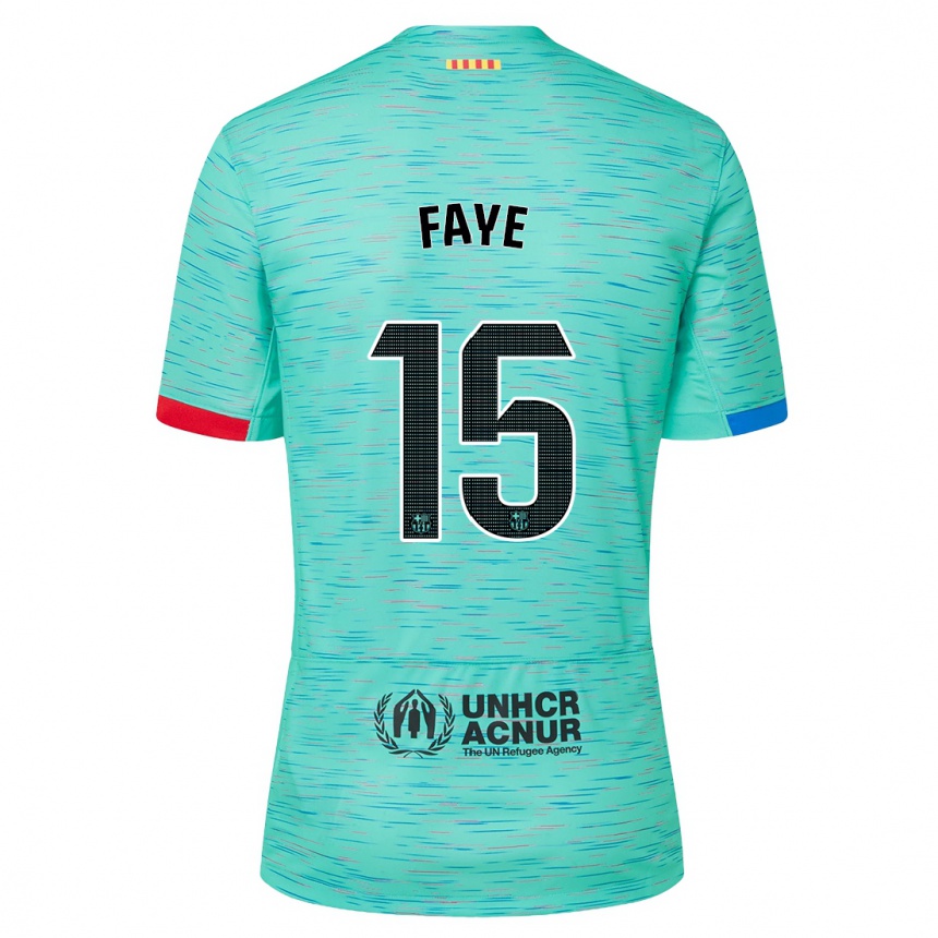 Enfant Football Maillot Mikayil Faye #15 Aqua Clair Troisieme 2023/24