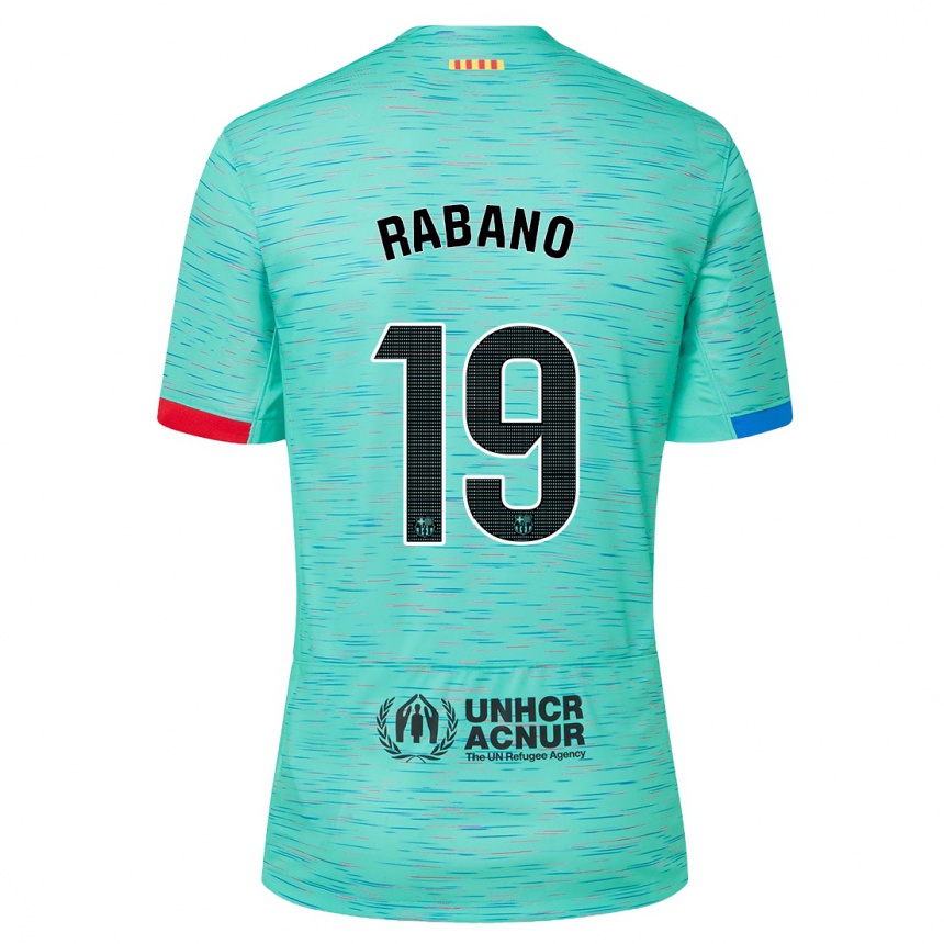 Enfant Football Maillot Nuria Rabano #19 Aqua Clair Troisieme 2023/24