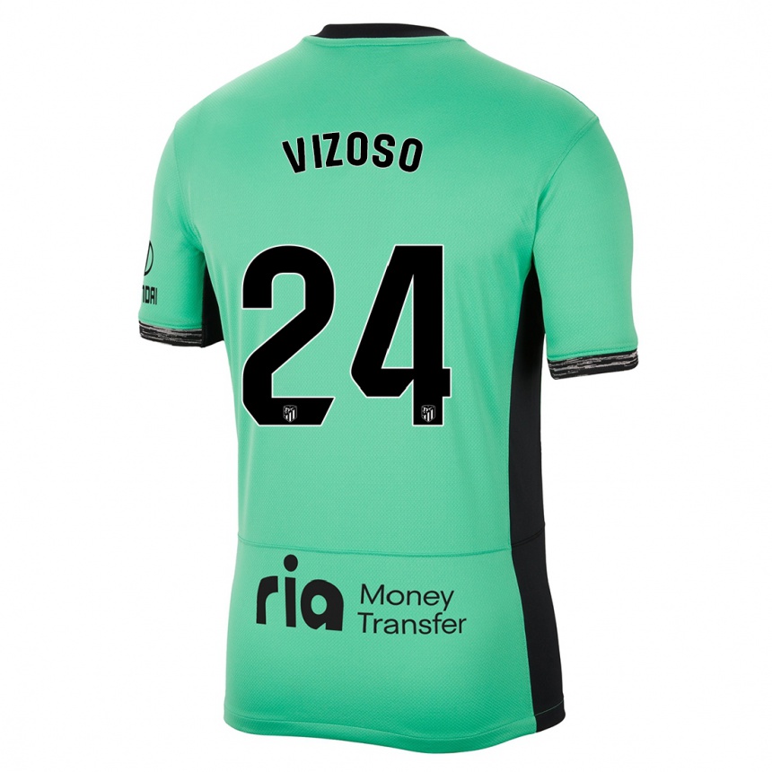 Enfant Football Maillot Paula Vizoso #24 Vert Printanier Troisieme 2023/24