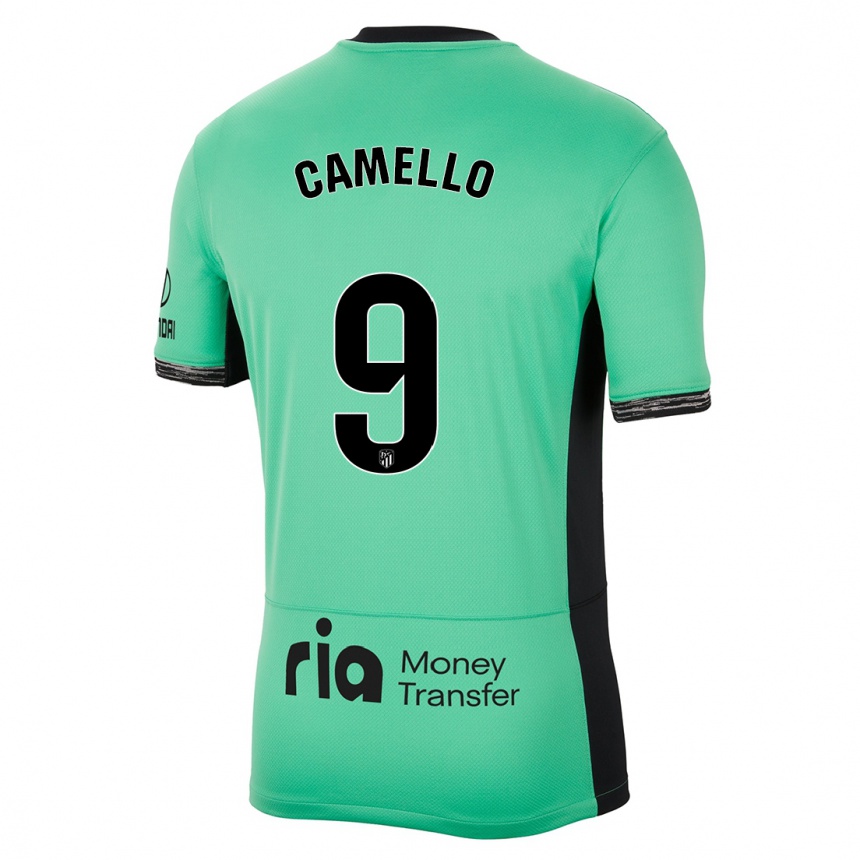 Enfant Football Maillot Sergio Camello #9 Vert Printanier Troisieme 2023/24