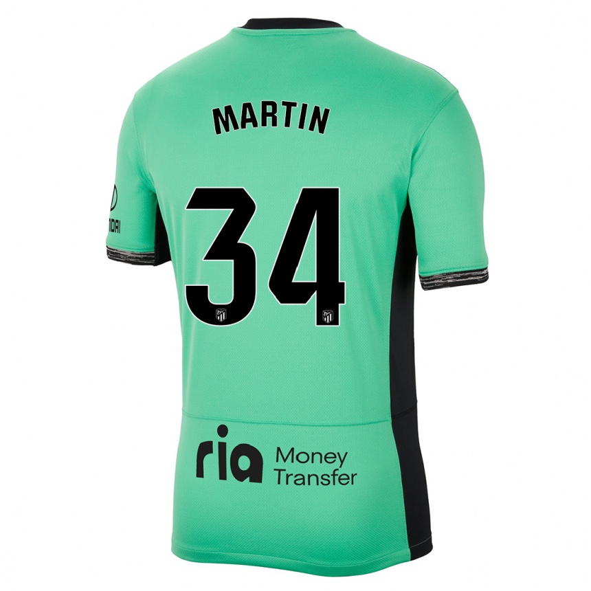 Enfant Football Maillot Carlos Martin #34 Vert Printanier Troisieme 2023/24