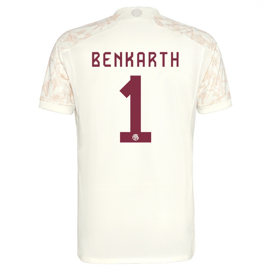 Enfant Football Maillot Laura Benkarth #1 Blanc Cassé Troisieme 2023/24